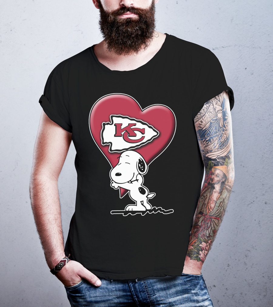 Snoopy Kansas City Chiefs Heart T-Shirt
