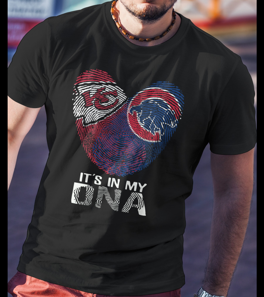 It's In My Dna Kansas City Chiefs Chicago Cubs T-Shirt