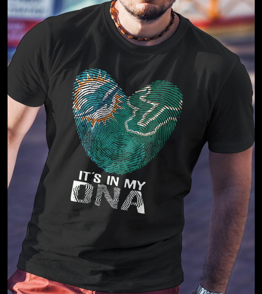 Miami Dolphins It's In My Dna Fingerprint T-Shirt