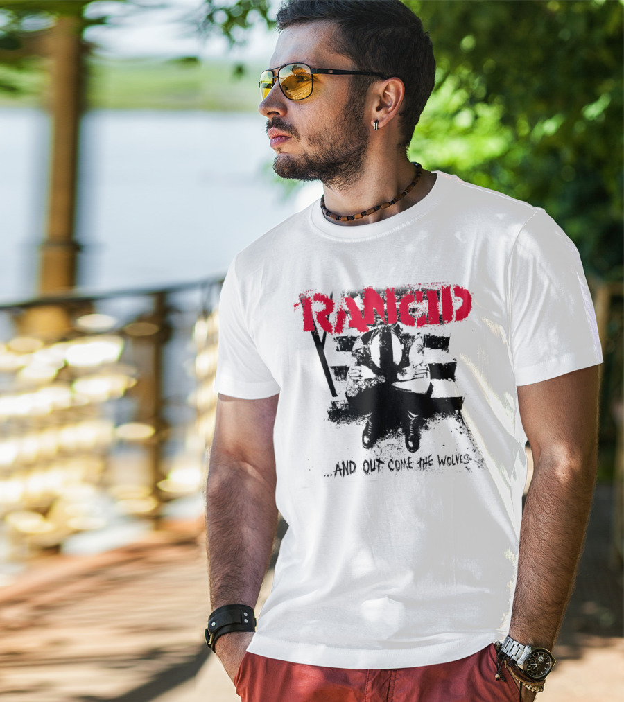Rancid And Out Come The Wolves Album Cover Sit Scene T-Shirt