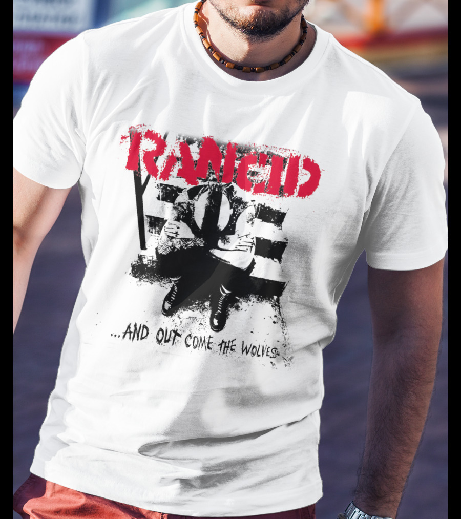 Rancid And Out Come The Wolves Album Cover Sit Scene T-Shirt