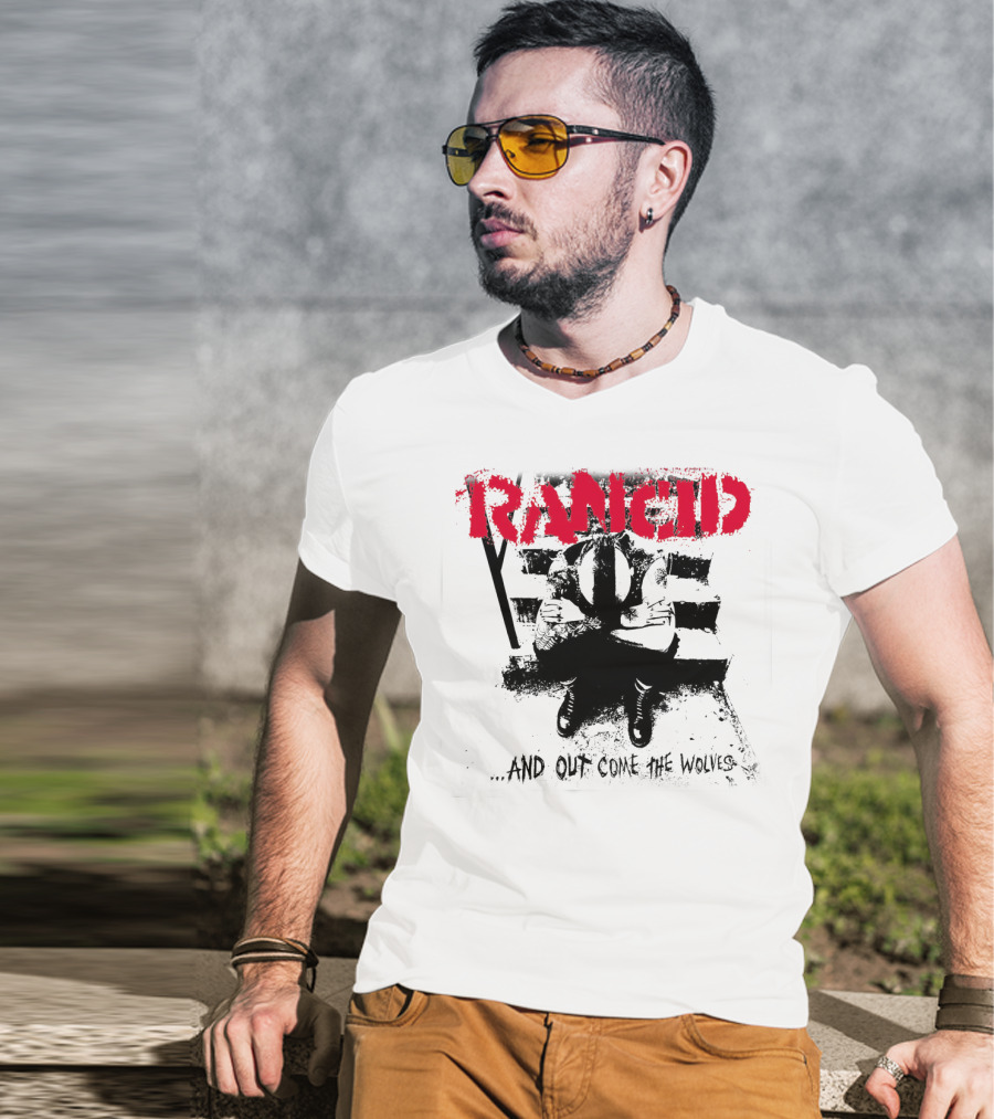 Rancid And Out Come The Wolves Album Cover Sit Scene T-Shirt