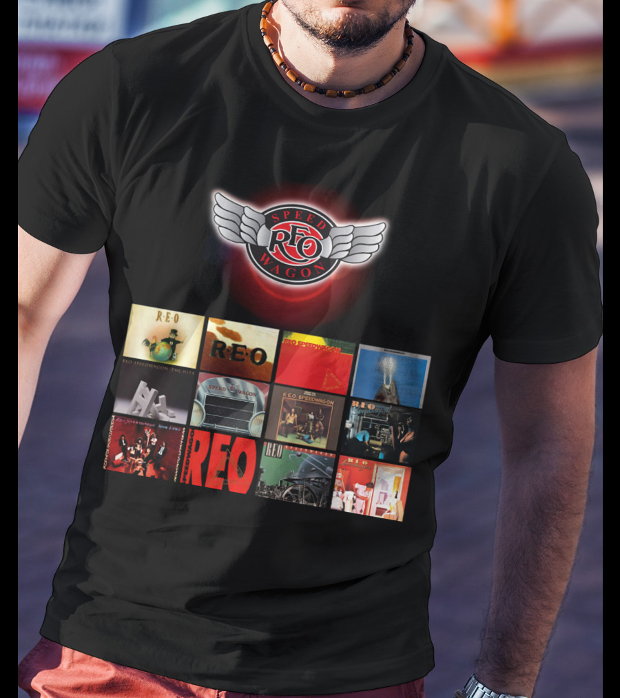 REO Speedwagon Album Covers With Iconic Band T-Shirt