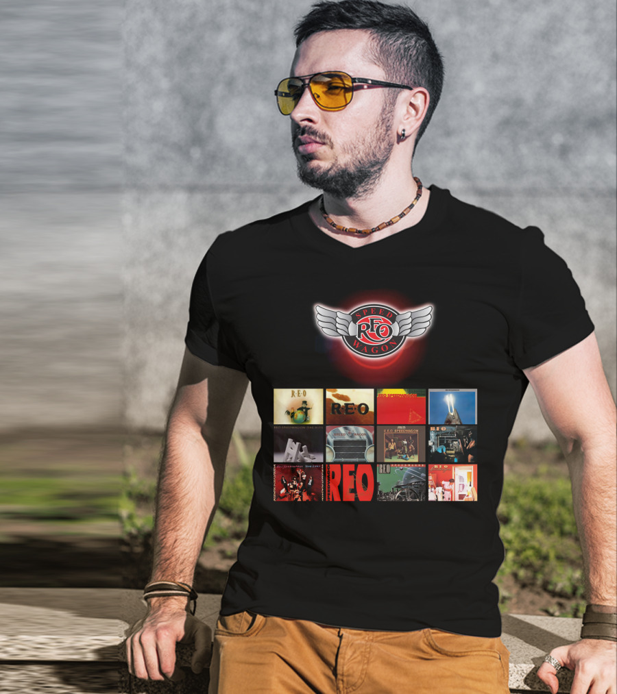 REO Speedwagon Album Covers With Iconic Band T-Shirt