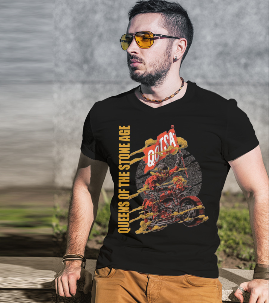 Queens Of The Stone Age QOTSA Motorcycle Rider T-Shirt