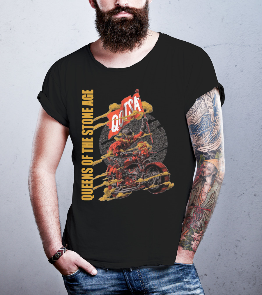 Queens Of The Stone Age QOTSA Motorcycle Rider T-Shirt