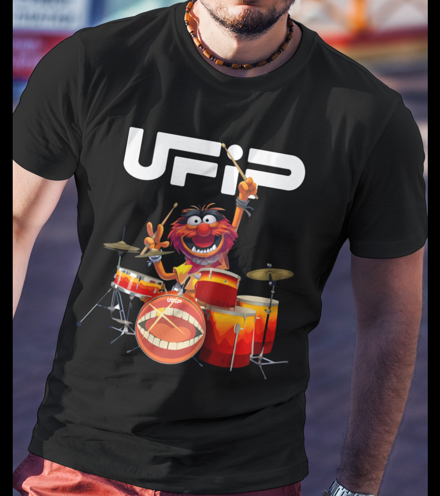 Animal Playing UFIP Drums Featuring The Muppets Character T-Shirt