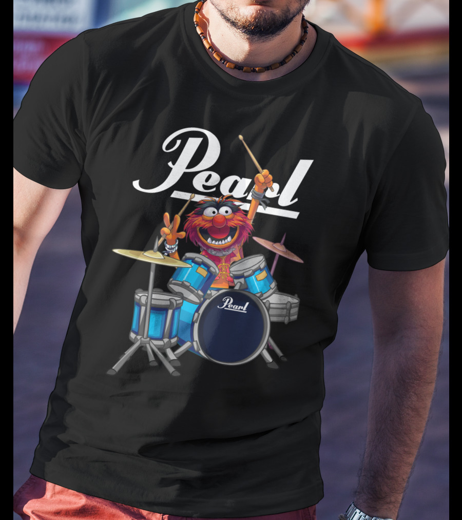 The Muppets Animal Playing Pearl Drums Enthusiastically T-Shirt