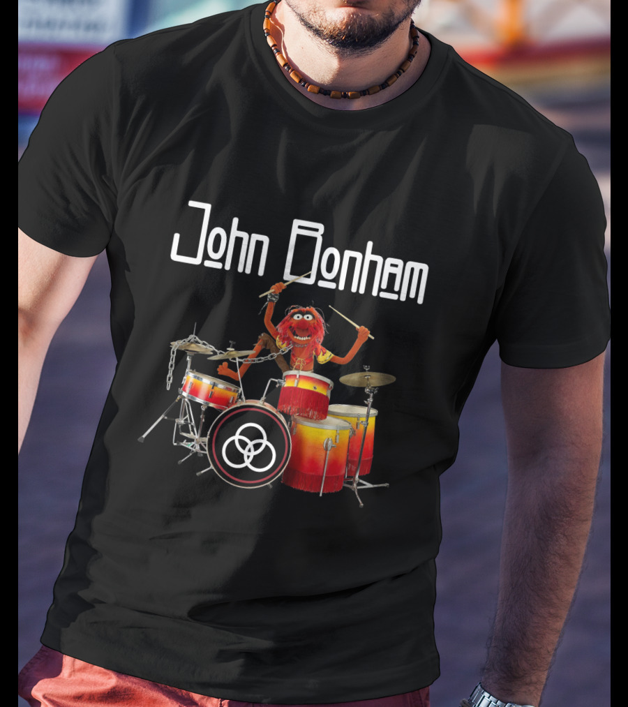 John Bonham Drums Animal Muppets Iconic Performance Image T-Shirt