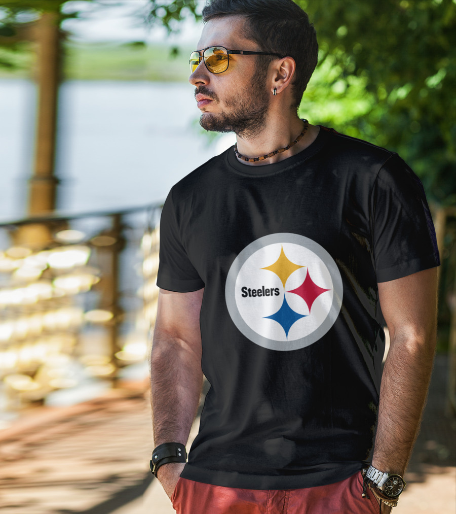 Pittsburgh Steelers Circular Emblem With Iconic Stars T-Shirt