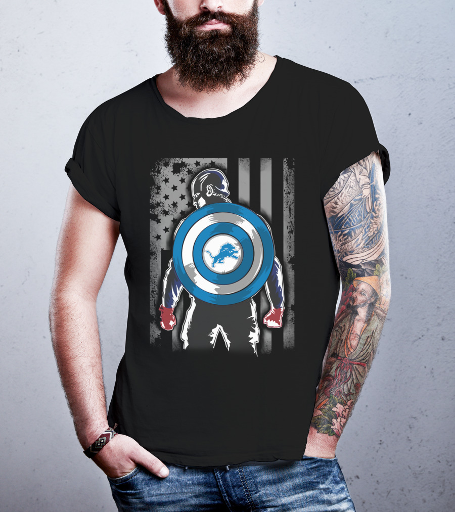 Detroit Lions USA Shield T-Shirt