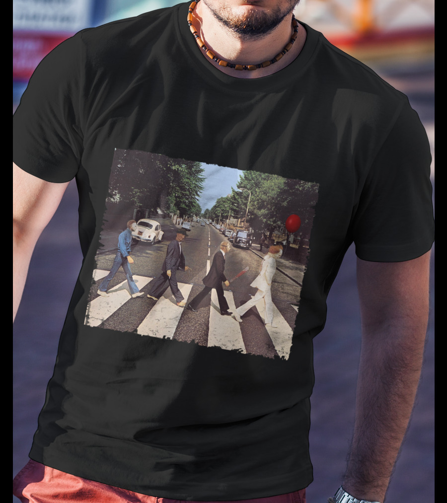 Abbey Road Horror Movie Icons Crossover Scene T-Shirt