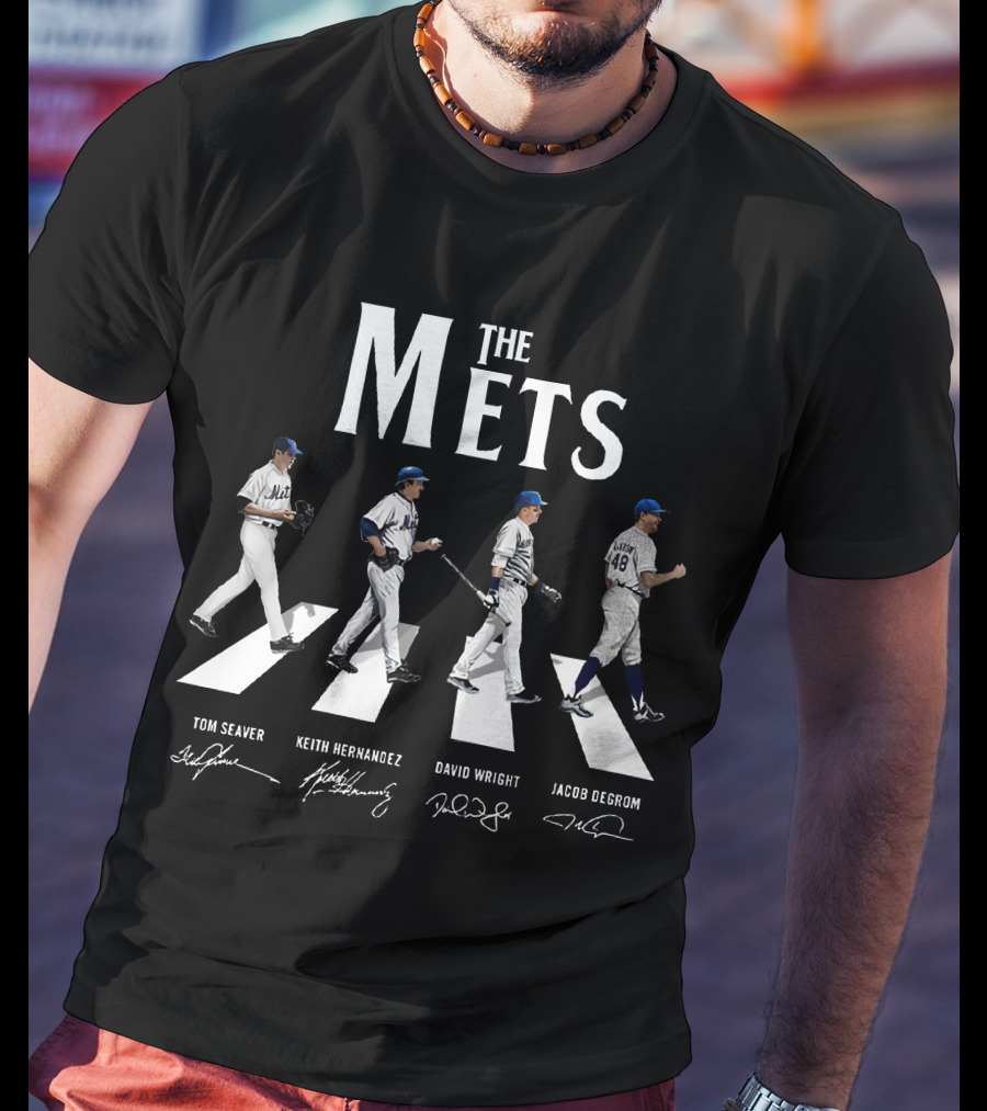 The Mets Abbey Road Tom Seaver Keith Hernandez David Wright Jacob DeGrom Signatures T-Shirt