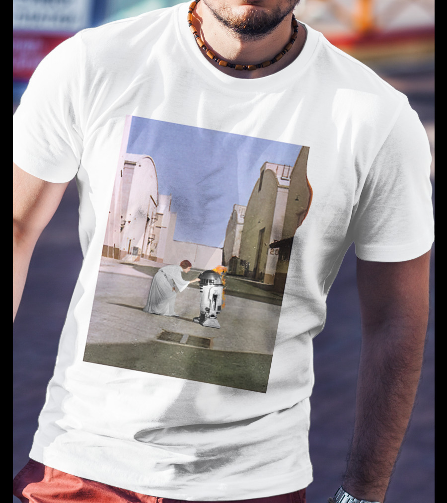 Wish You Were Leia With Princess And Droid In Iconic Courtyard Scene T-Shirt
