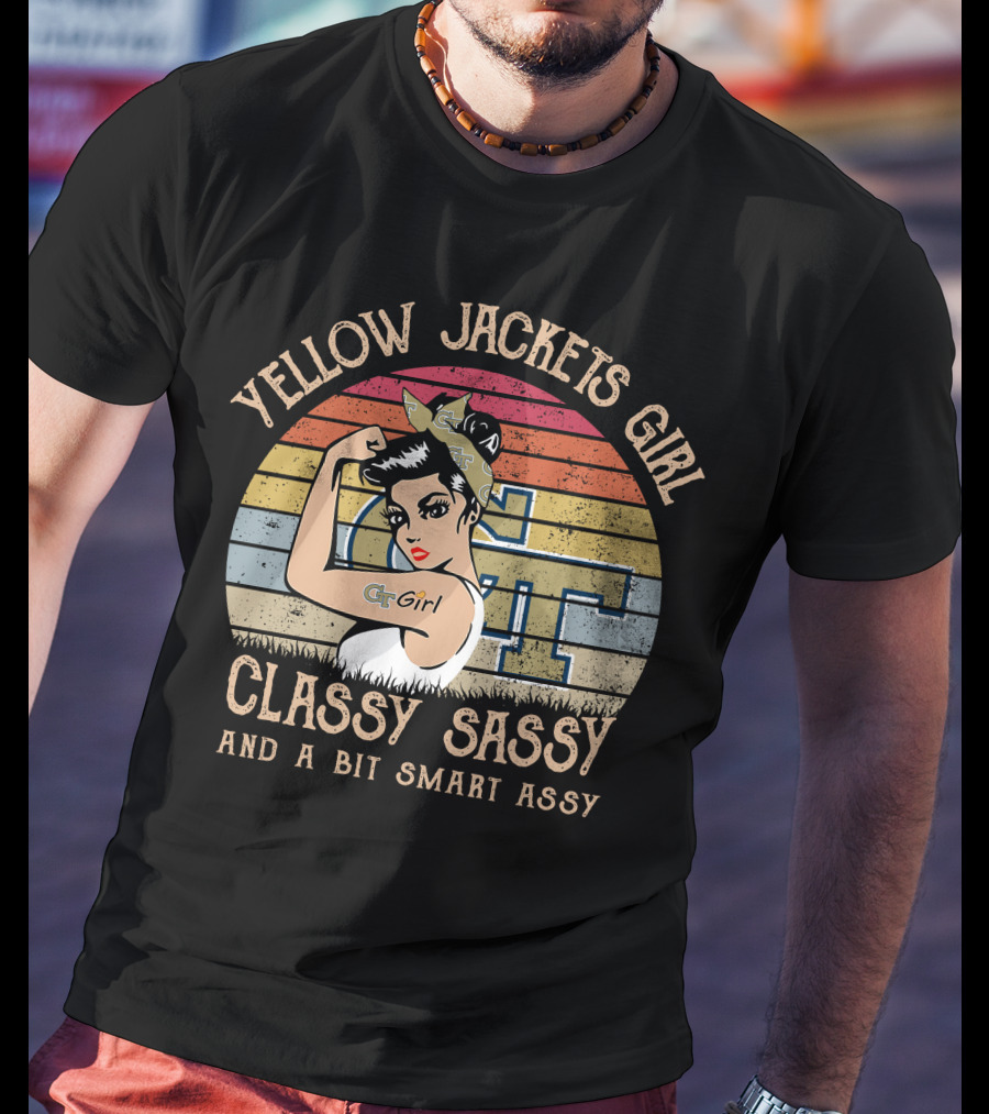Yellow Jackets Girl Classy Sassy And A Bit Smart Assy GT Girl T-Shirt