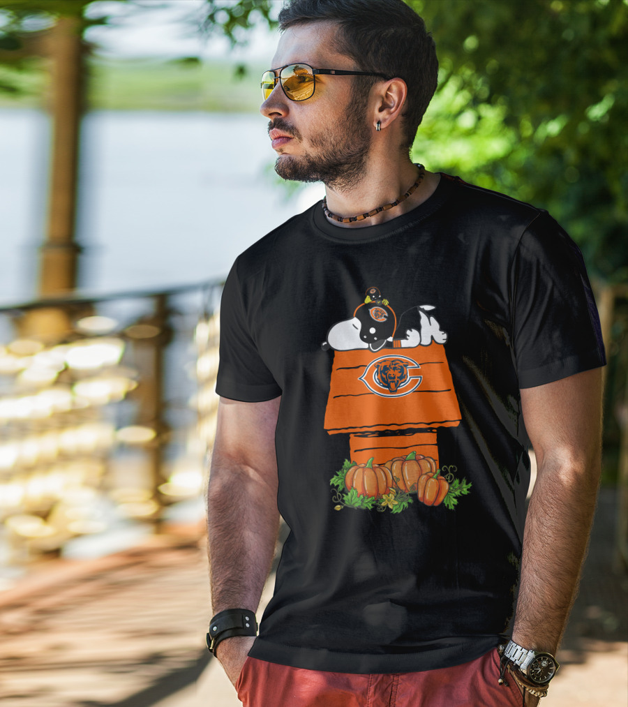 Chicago Bears Snoopy And Pumpkins House T-Shirt