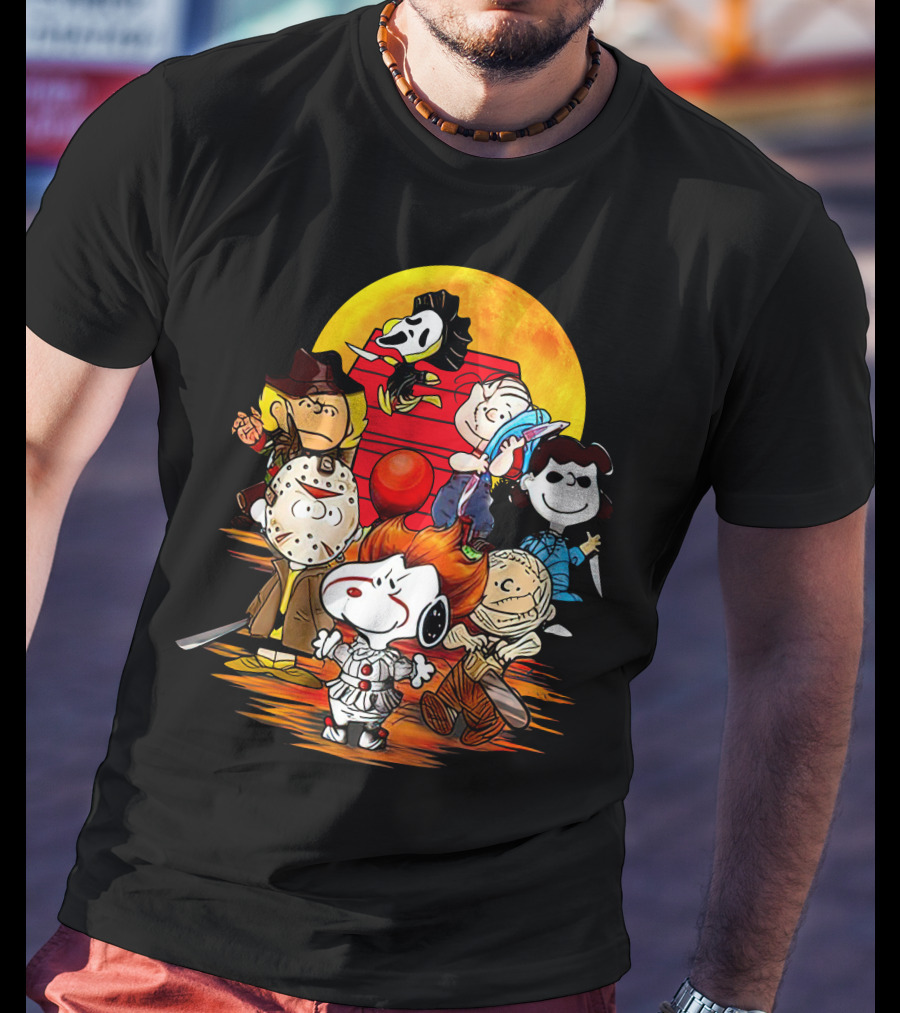 Snoopy And Friends Halloween Horror Mashup T-Shirt
