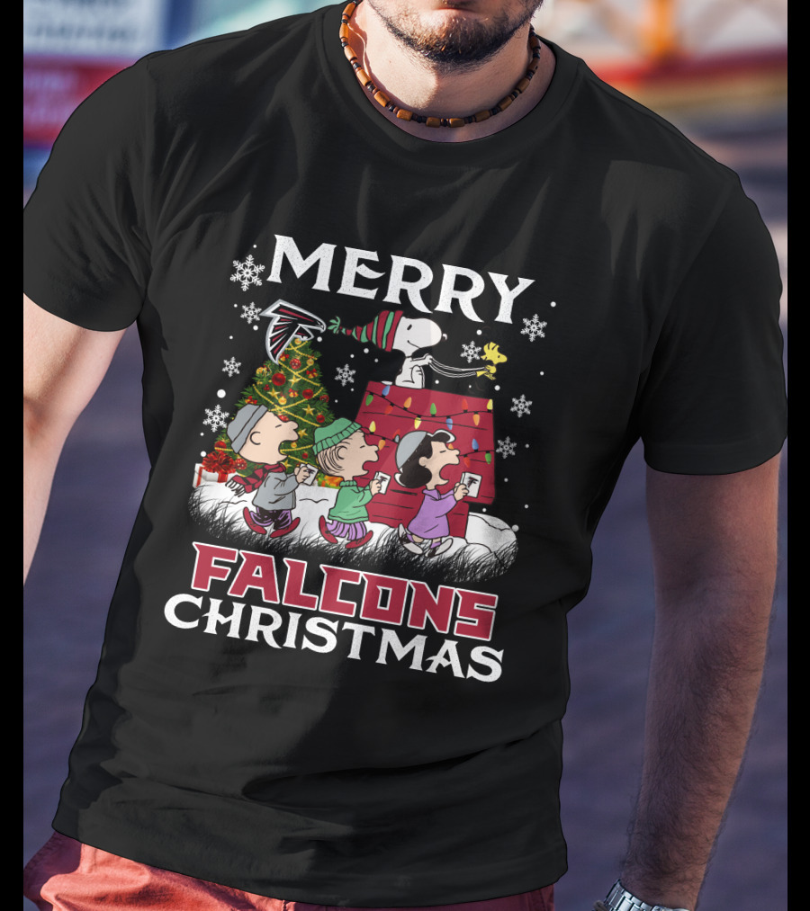 Merry Falcons Christmas Atlanta Snoopy T-Shirt