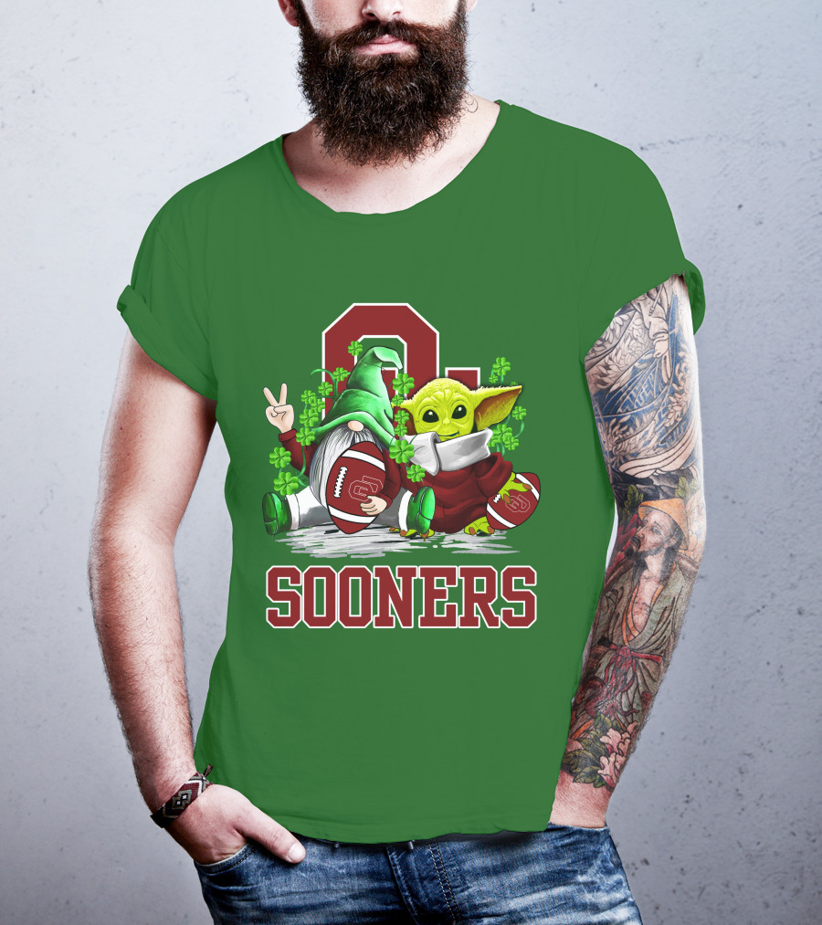 Oklahoma Sooners St. Patrick's Day Football Gnome And Alien T-Shirt