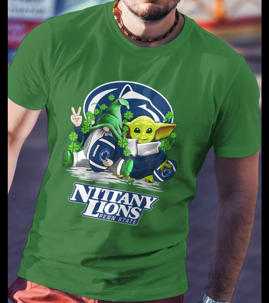 Penn State Nittany Lions St. Patrick's Day Football Shamrocks T-Shirt