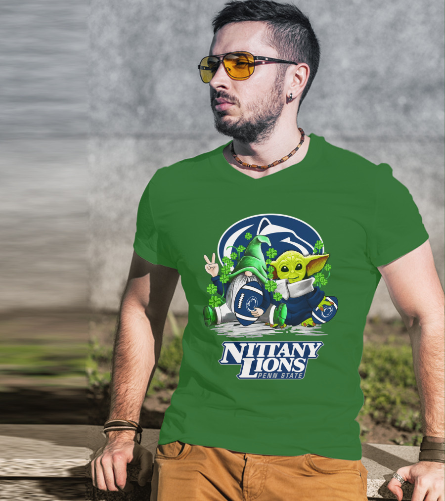 Penn State Nittany Lions St. Patrick's Day Football Shamrocks T-Shirt