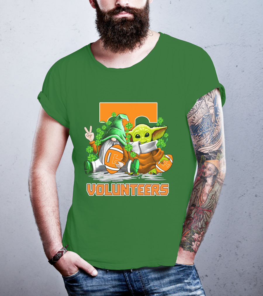 Tennessee Volunteers Football St. Patrick’s Day Gnome And Baby Alien T-Shirt