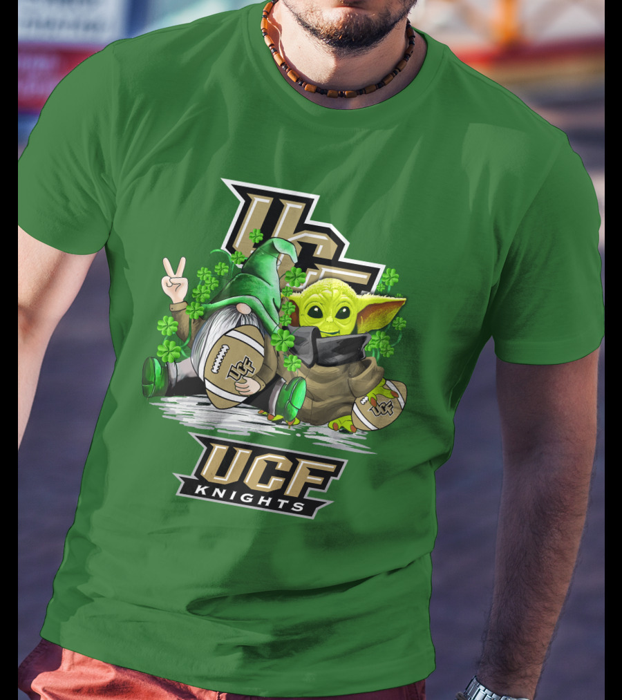 UCF Knights Football St. Patrick's Day Shamrock Gnome Baby Alien T-Shirt