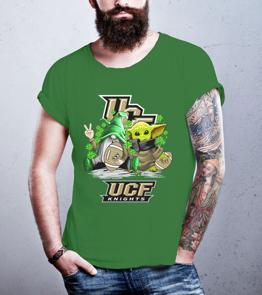 UCF Knights Football St. Patrick's Day Shamrock Gnome Baby Alien T-Shirt