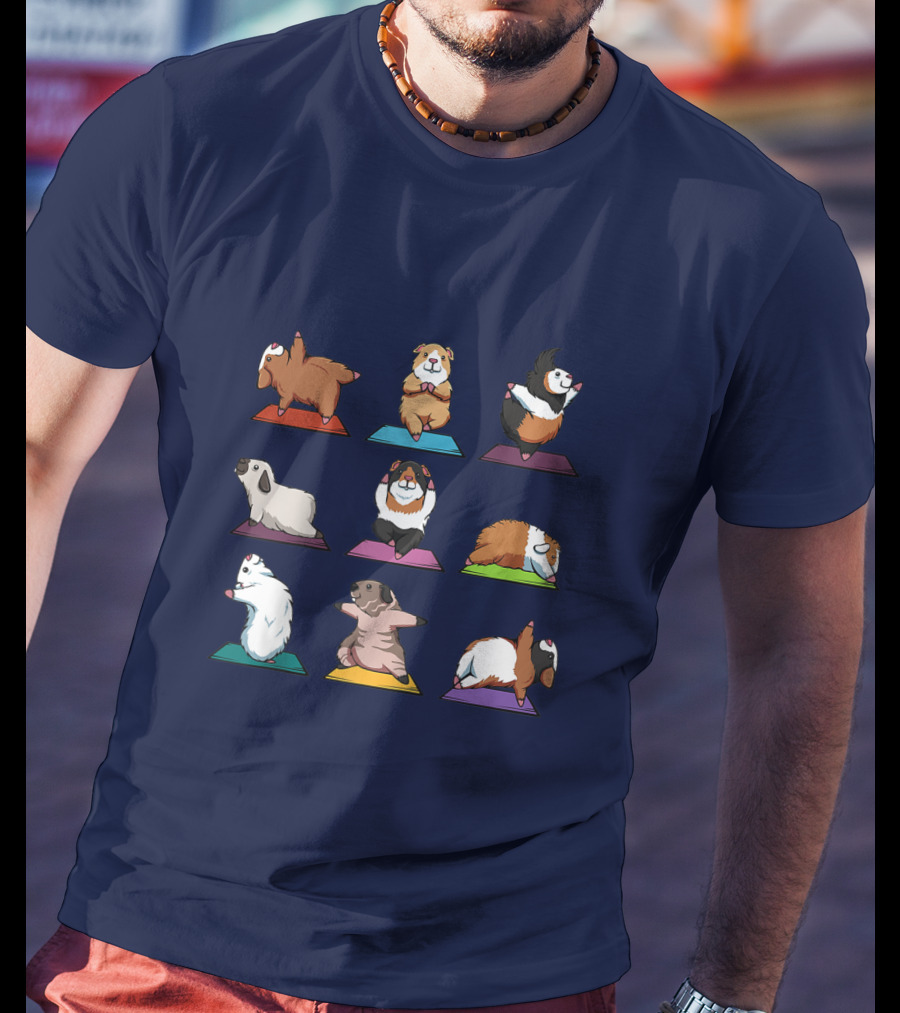 Guinea Pig Yoga Poses Cute Animal Humor T-Shirt