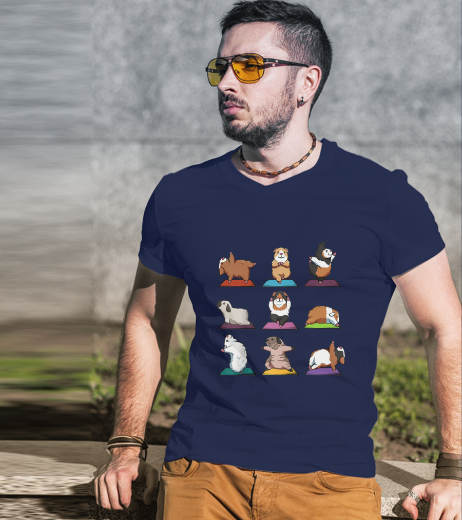 Guinea Pig Yoga Poses Cute Animal Humor T-Shirt