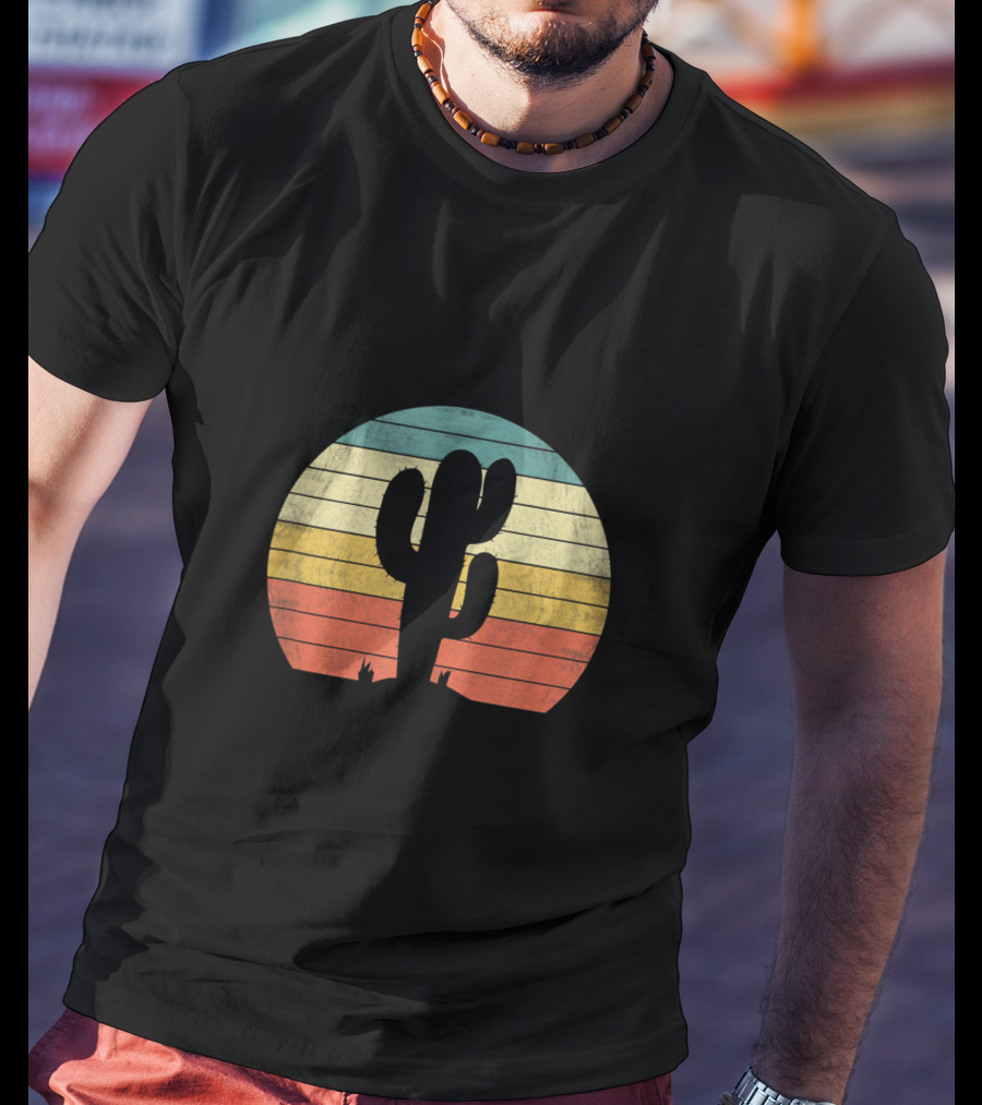 Retro Sunset Saguaro Cactus T-Shirt