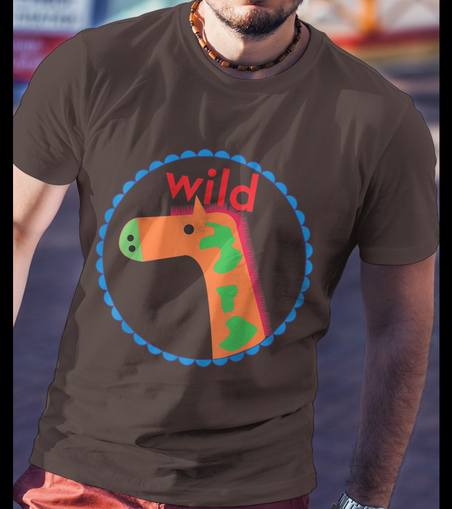 Wild Horse Multicolored Pattern Circle T-Shirt