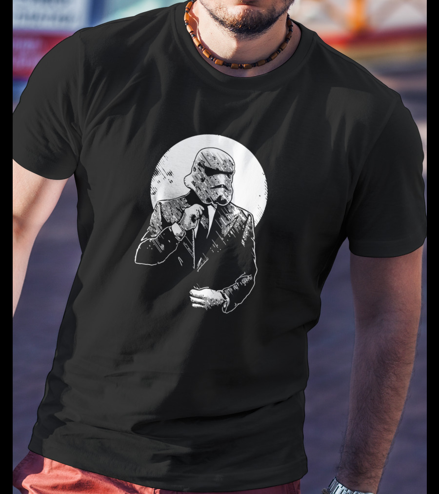Stormtrooper In Suit Moon Background T-Shirt