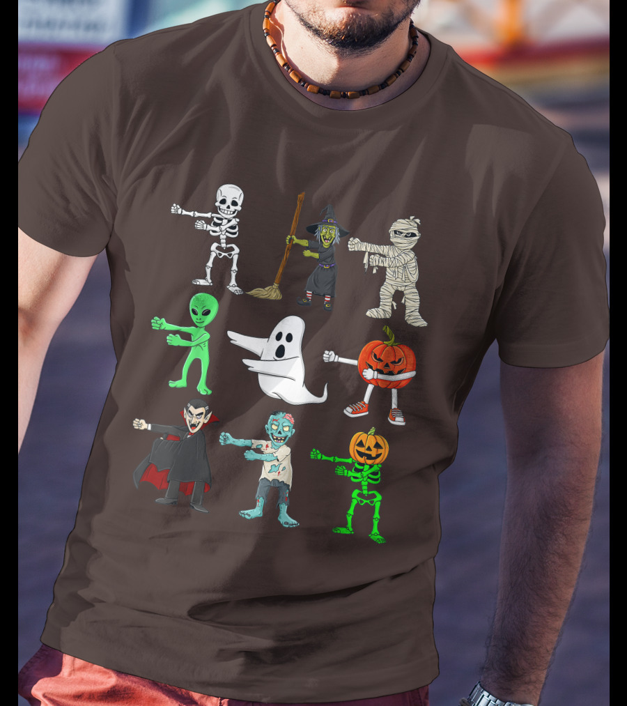 Halloween Floss Like A Boss Skeleton Witch Mummy Alien Ghost Pumpkin Dracula Zombie T-Shirt