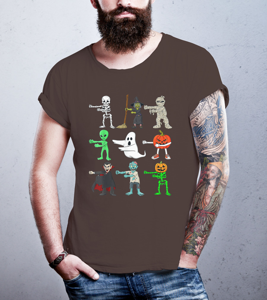 Halloween Floss Like A Boss Skeleton Witch Mummy Alien Ghost Pumpkin Dracula Zombie T-Shirt