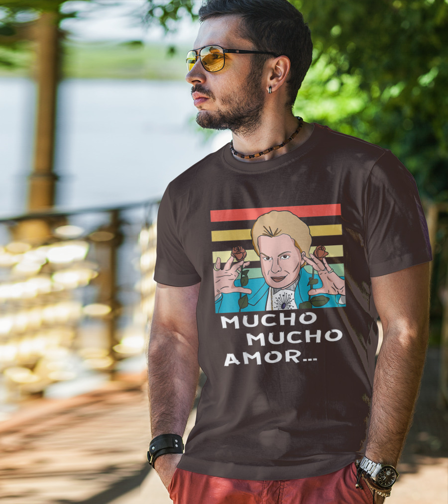 Mucho Mucho Amor Walter Mercado Nostalgic Iconic Look Roses Retro Vibes T-Shirt