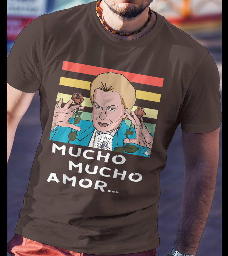 Mucho Mucho Amor Walter Mercado Nostalgic Iconic Look Roses Retro Vibes T-Shirt