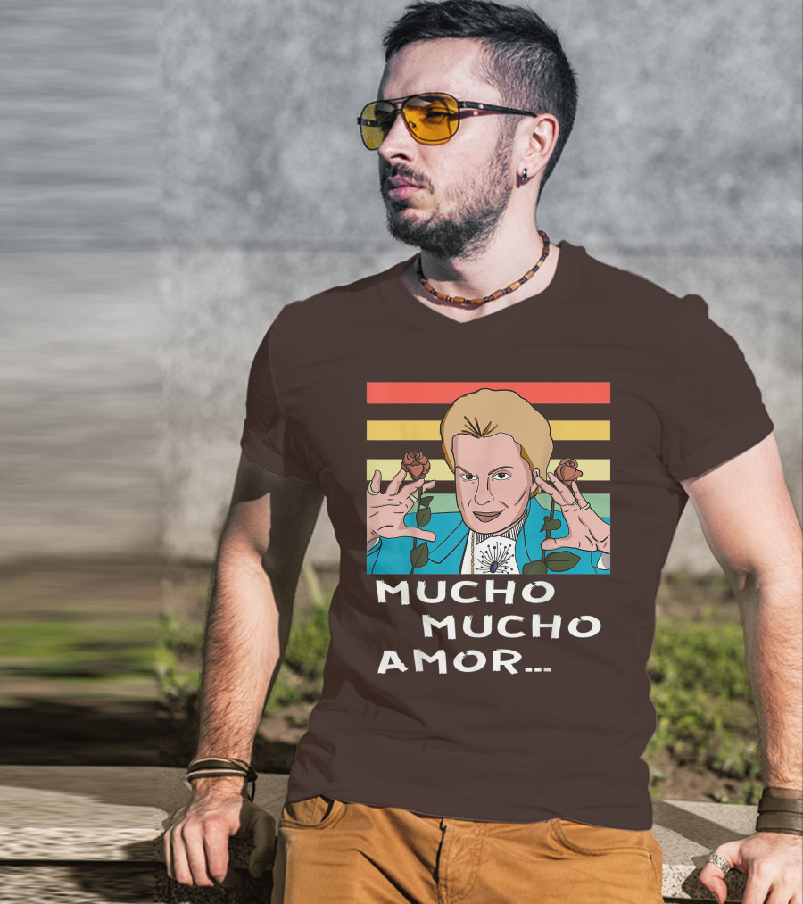 Mucho Mucho Amor Walter Mercado Nostalgic Iconic Look Roses Retro Vibes T-Shirt
