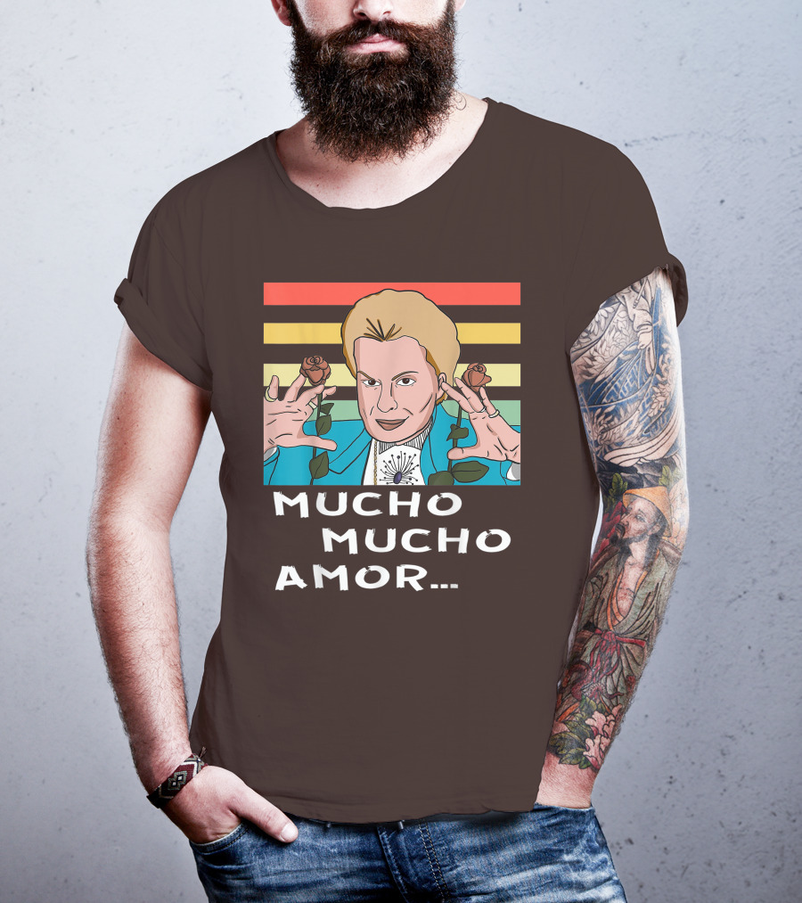 Mucho Mucho Amor Walter Mercado Nostalgic Iconic Look Roses Retro Vibes T-Shirt