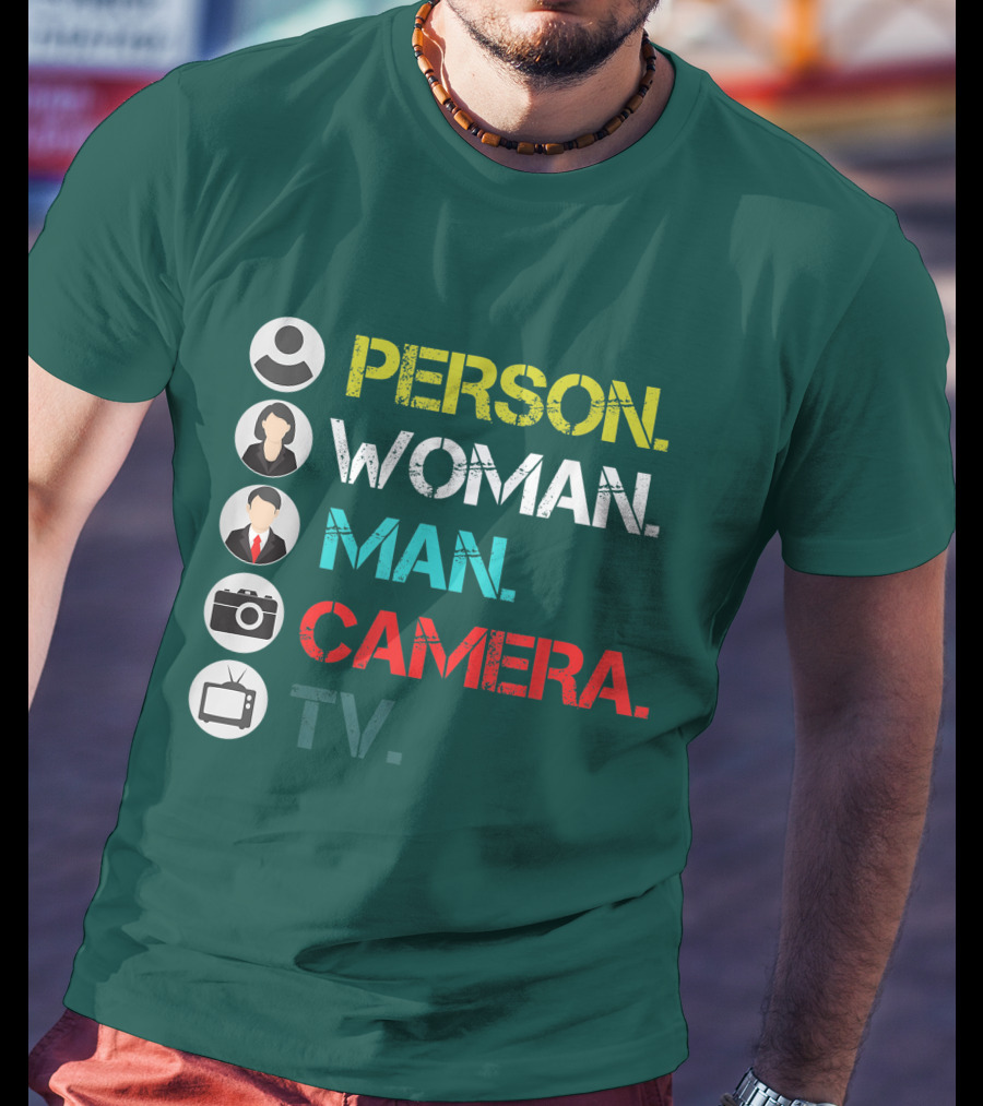 PERSON WOMAN MAN CAMERA TV Circle Icons T-Shirt