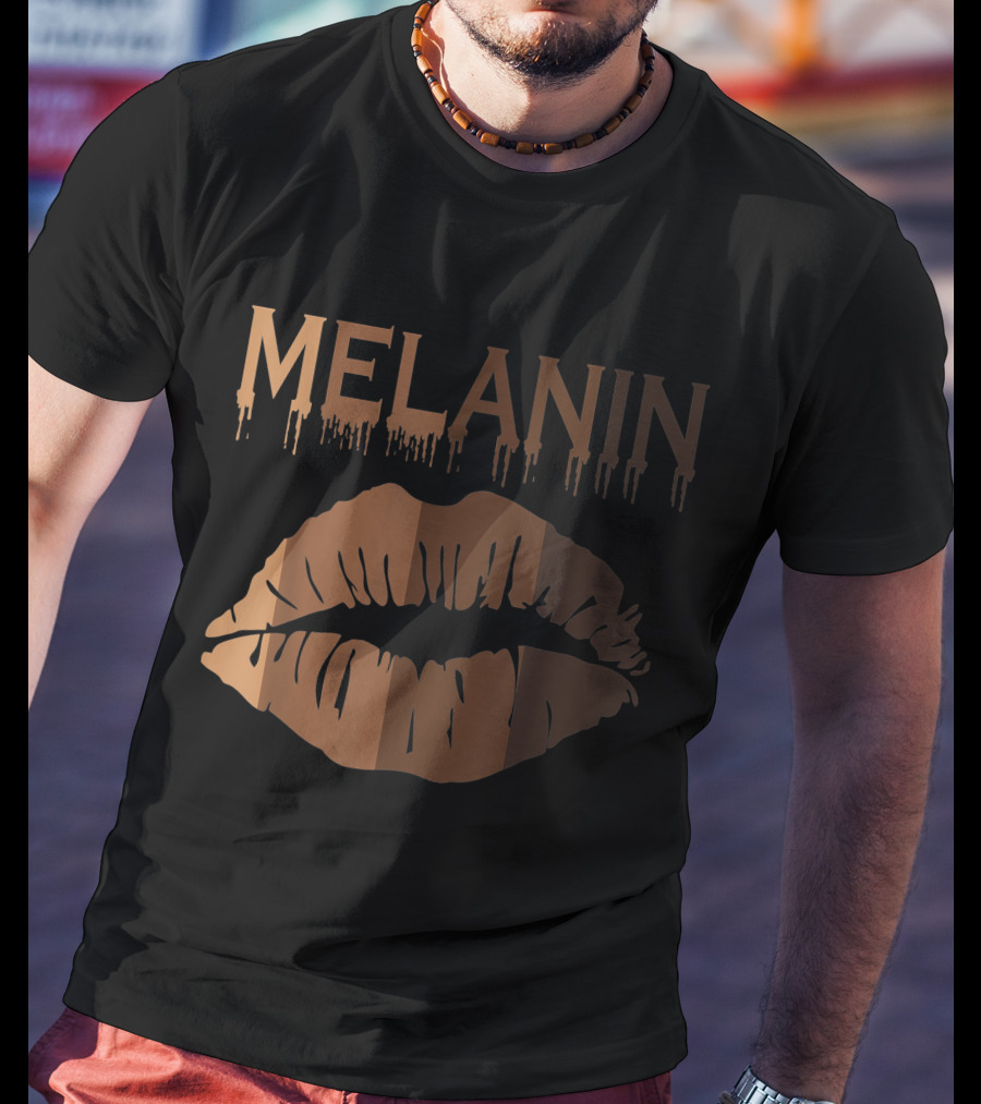 Melanin Shades Black Pride Black History Black Queen Lips T-Shirt