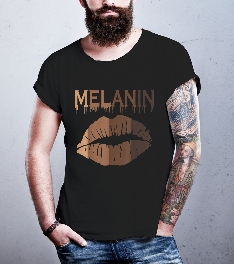 Melanin Shades Black Pride Black History Black Queen Lips T-Shirt