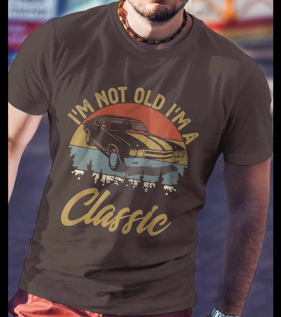 I'm Not Old I'm A Classic Vintage Car Retro Sunset Forest T-Shirt