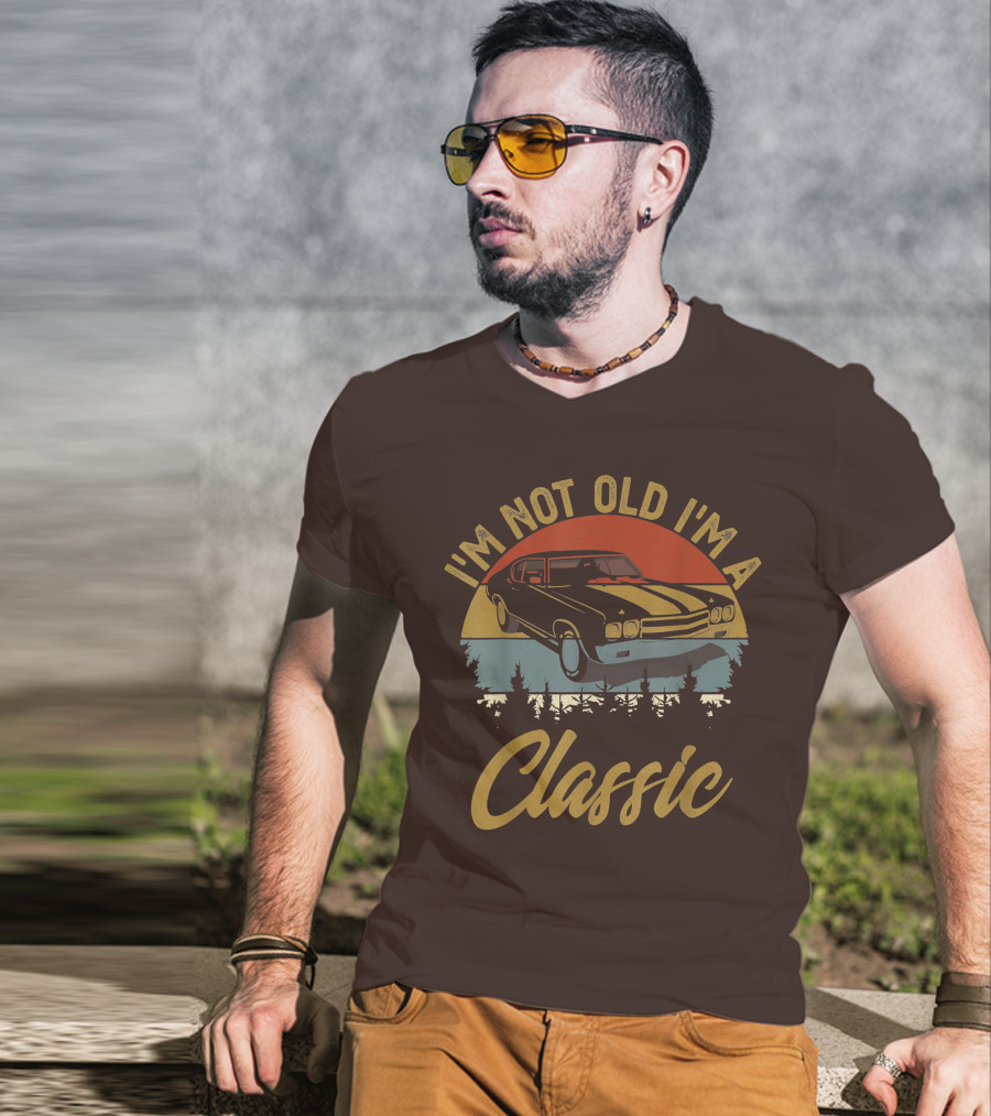 I'm Not Old I'm A Classic Vintage Car Retro Sunset Forest T-Shirt