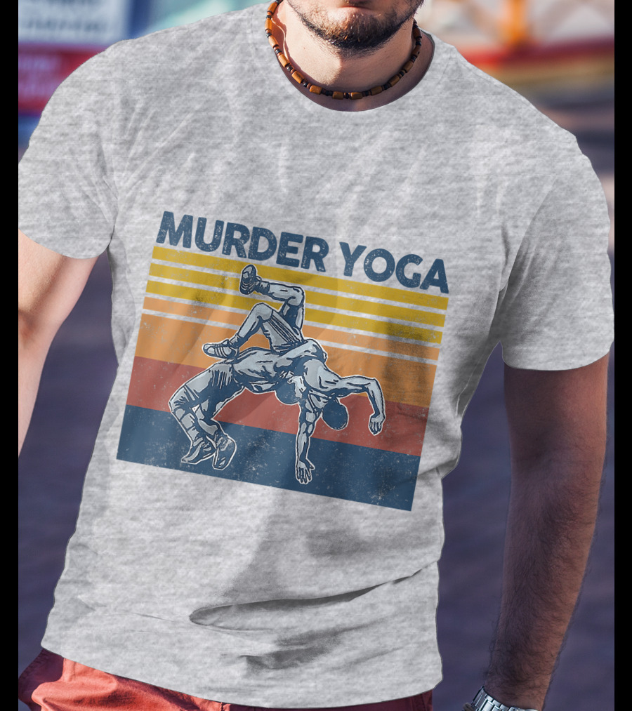 Murder Yoga Funny Vintage Brazilian Jiu Jitsu Wrestling T-Shirt