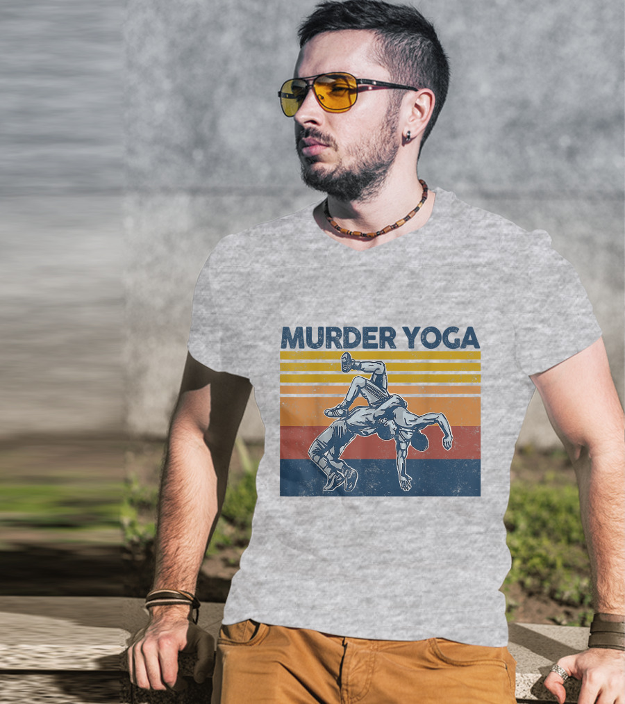 Murder Yoga Funny Vintage Brazilian Jiu Jitsu Wrestling T-Shirt