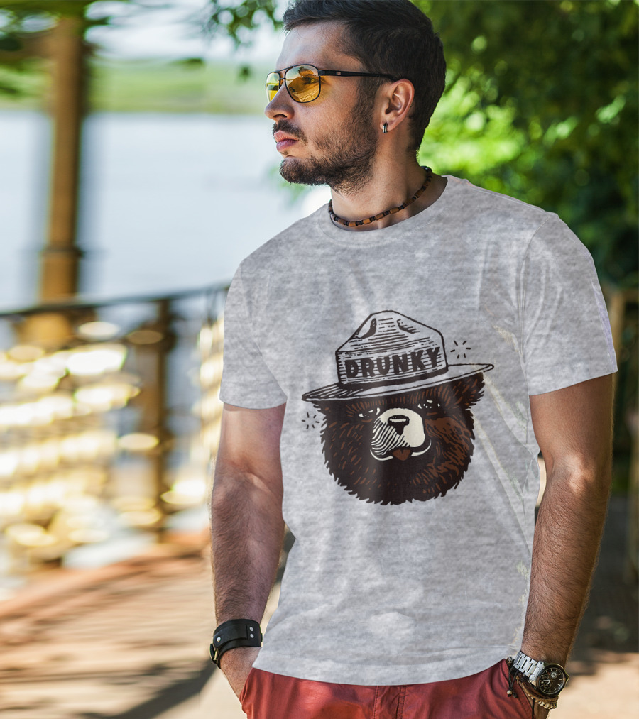 Drunky The Bear With Hat T-Shirt