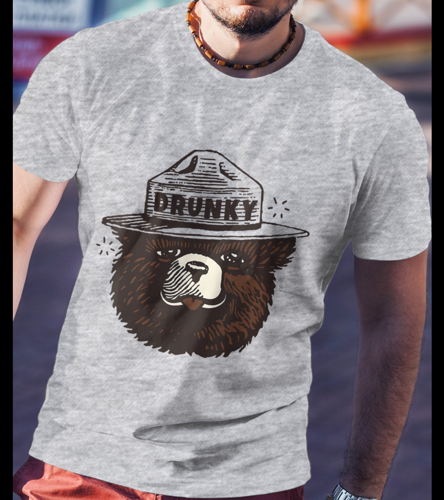 Drunky The Bear With Hat T-Shirt