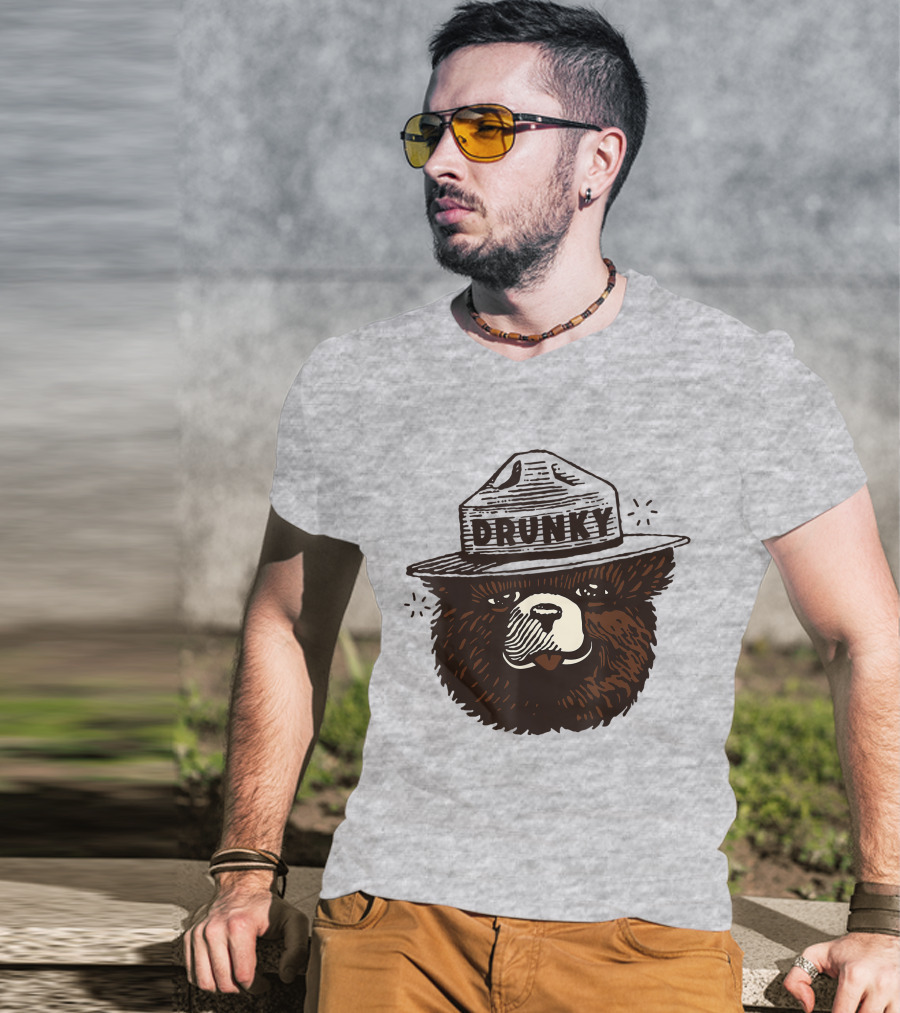 Drunky The Bear With Hat T-Shirt