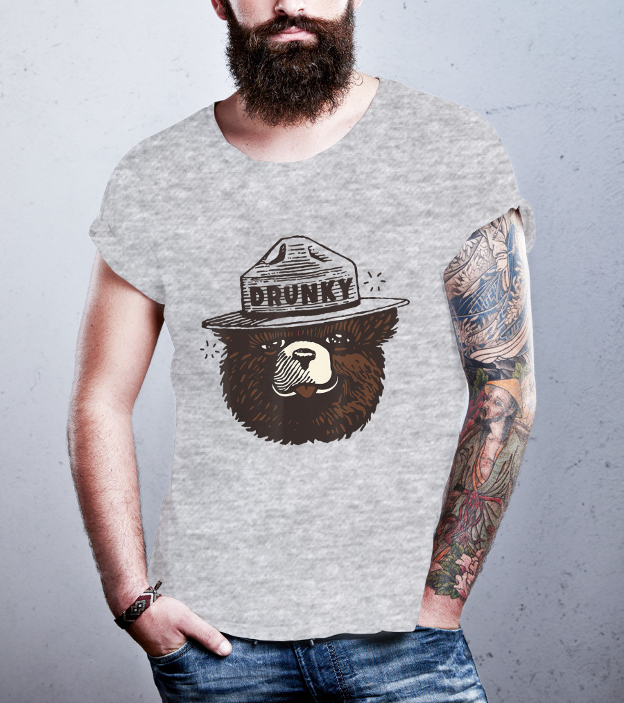Drunky The Bear With Hat T-Shirt